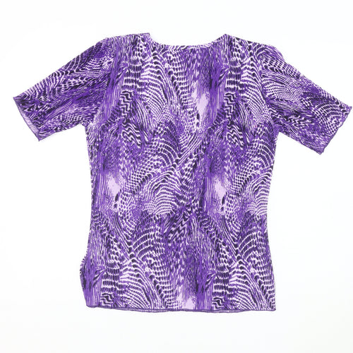 Damart Women's Purple Animal Print T-Shirt UK 10/12