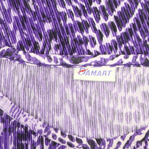 Damart Women's Purple Animal Print T-Shirt UK 10/12