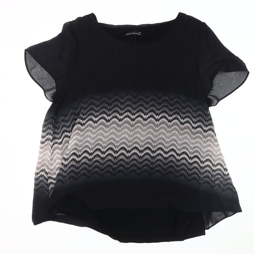 David Emanuel Women's Black Geometric Blouse Size 18