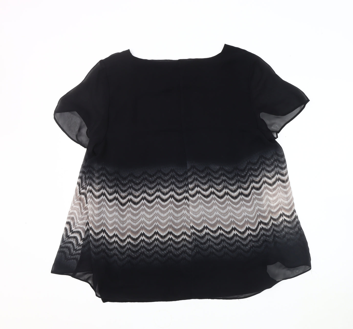 David Emanuel Women's Black Geometric Blouse Size 18
