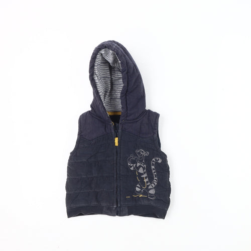 Disney Unisex Blue Puffer Jacket 9-12 Months Hooded