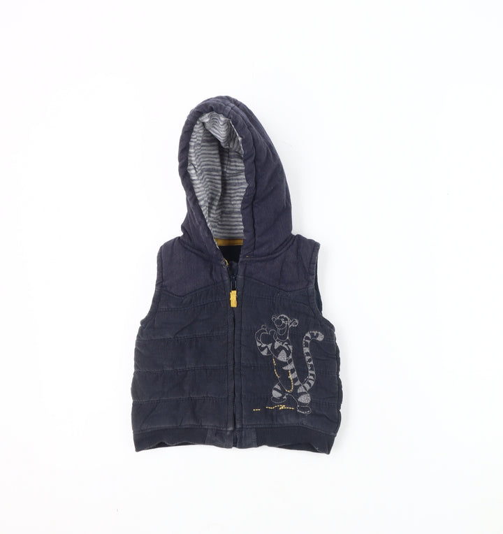 Disney Unisex Blue Puffer Jacket 9-12 Months Hooded