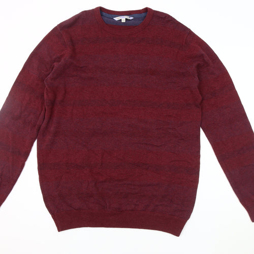 Fat Face Men's Red Wool Pullover Jumper - Size L