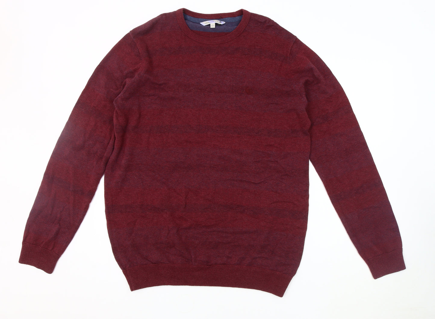 Fat Face Men's Red Wool Pullover Jumper - Size L
