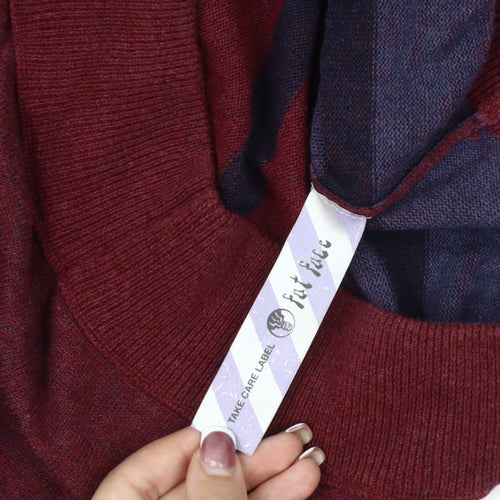 Fat Face Men's Red Wool Pullover Jumper - Size L