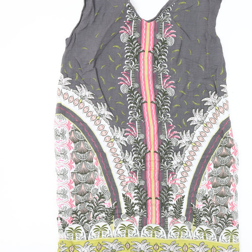 White Stuff Grey Floral V-Neck Sleeveless Dress