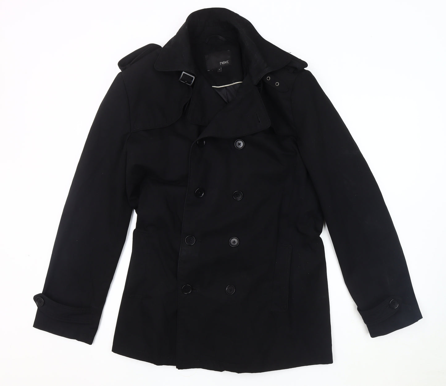 Next Men's Black Pea Coat - Medium - Classic Style