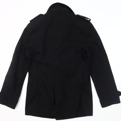 Next Men's Black Pea Coat - Medium - Classic Style