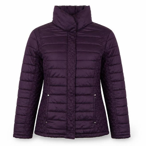 Olsen Purple Quilted Women's Jacket - Size S, Casual Winter Wear