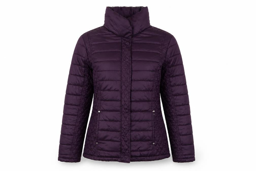 Olsen Purple Quilted Women's Jacket - Size S, Casual Winter Wear