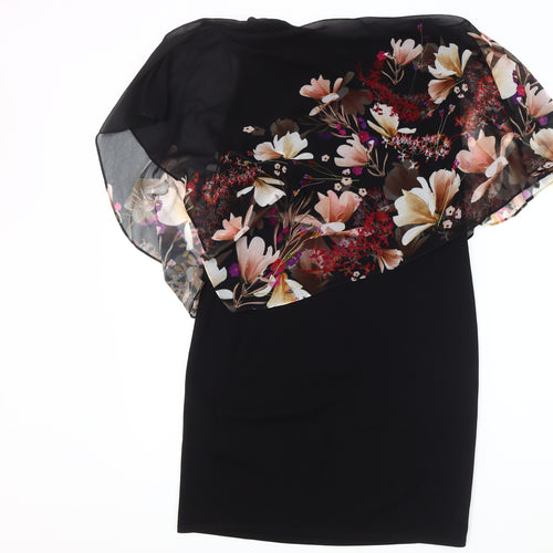 Wallis Women's Black Floral Dress Size 10 Petite