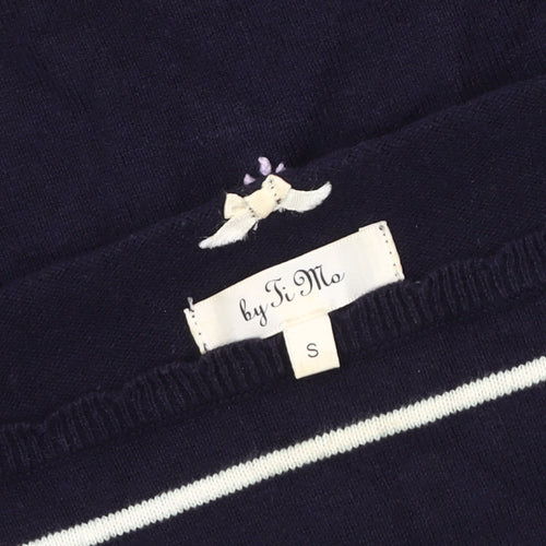 By Ti Mo Women's Blue Embroidered Pullover Jumper - Size S