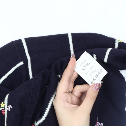 By Ti Mo Women's Blue Embroidered Pullover Jumper - Size S