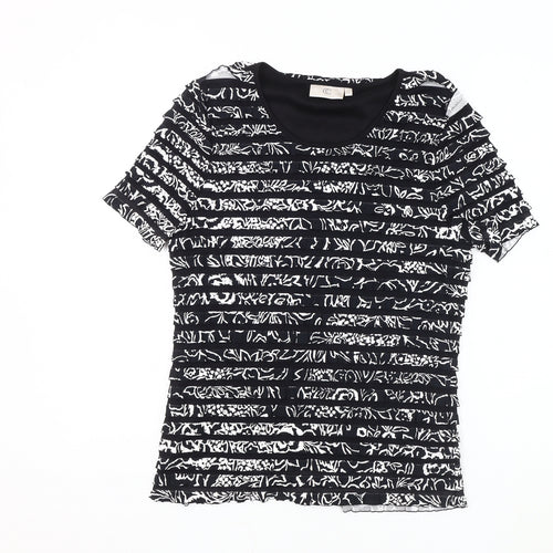 CC Women's Black Striped T-Shirt, Size S, Short Sleeve
