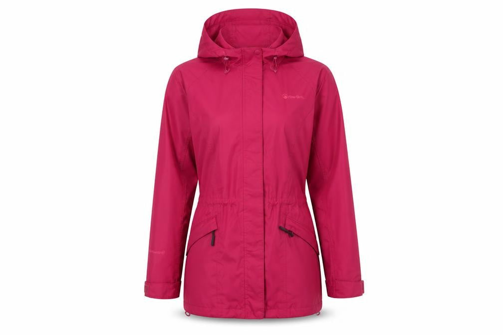 Front view of Peter Storm Women's Red Water Resistant Parka Jacket, size 10
