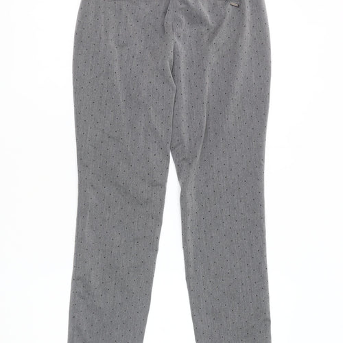 Calvin Klein Women's Grey Polka Dot Trousers Size 2