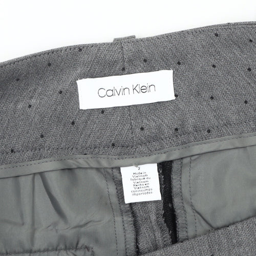 Calvin Klein Women's Grey Polka Dot Trousers Size 2