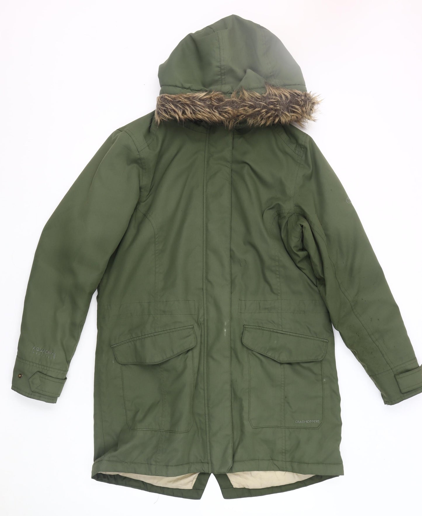 Craghoppers Women's Green Parka Coat Size 14