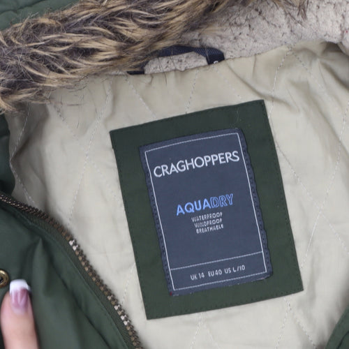 Craghoppers Women's Green Parka Coat Size 14