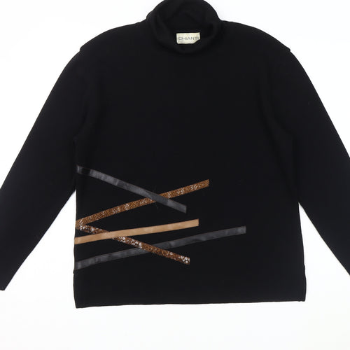 Chianti Women's Black High Neck Jumper, Size L