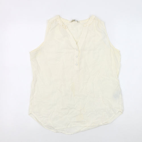 Boden Women's Ivory Sleeveless Blouse - Size 12
