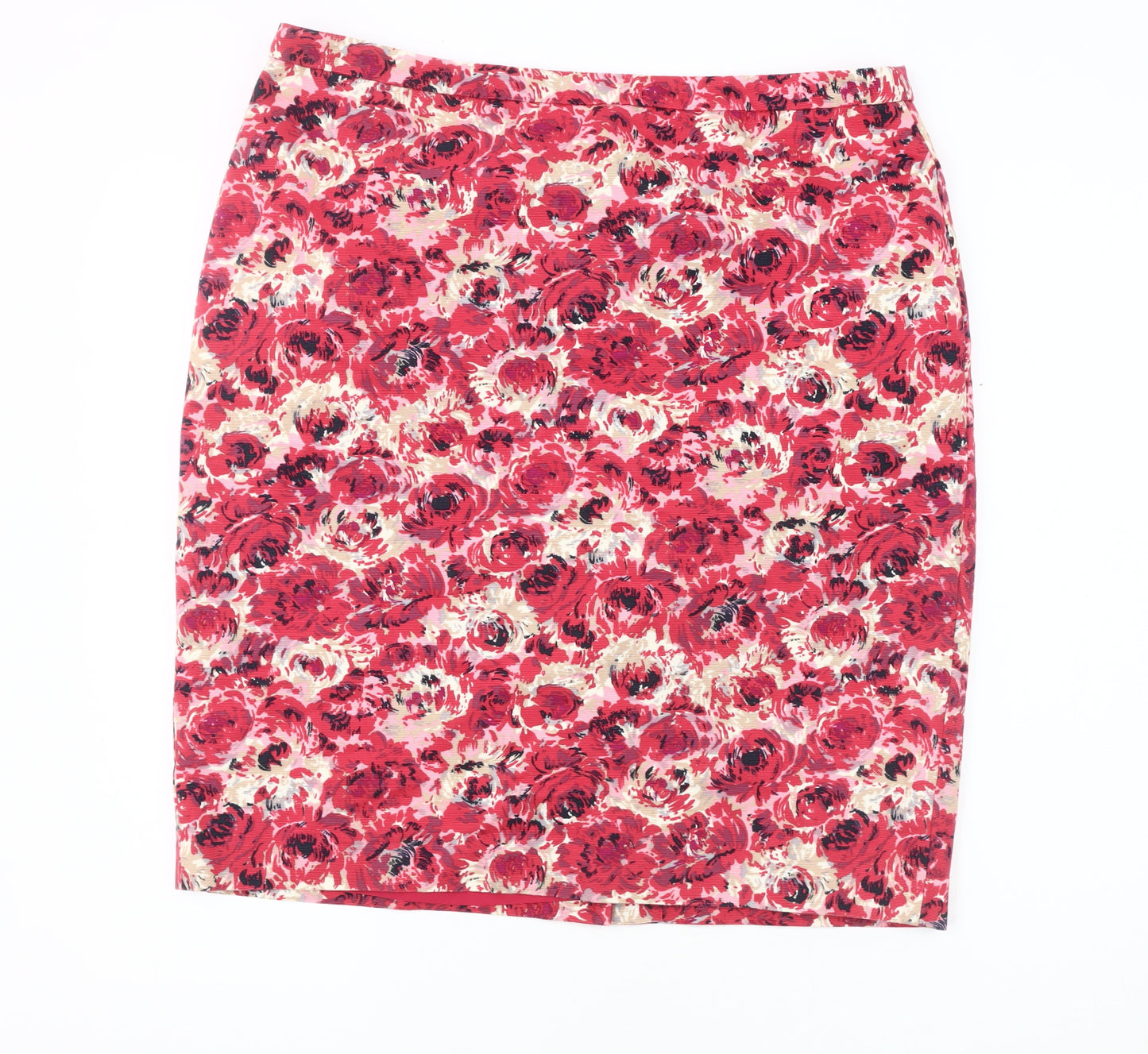 Jigsaw Women's Red Floral Pencil Skirt Size 14