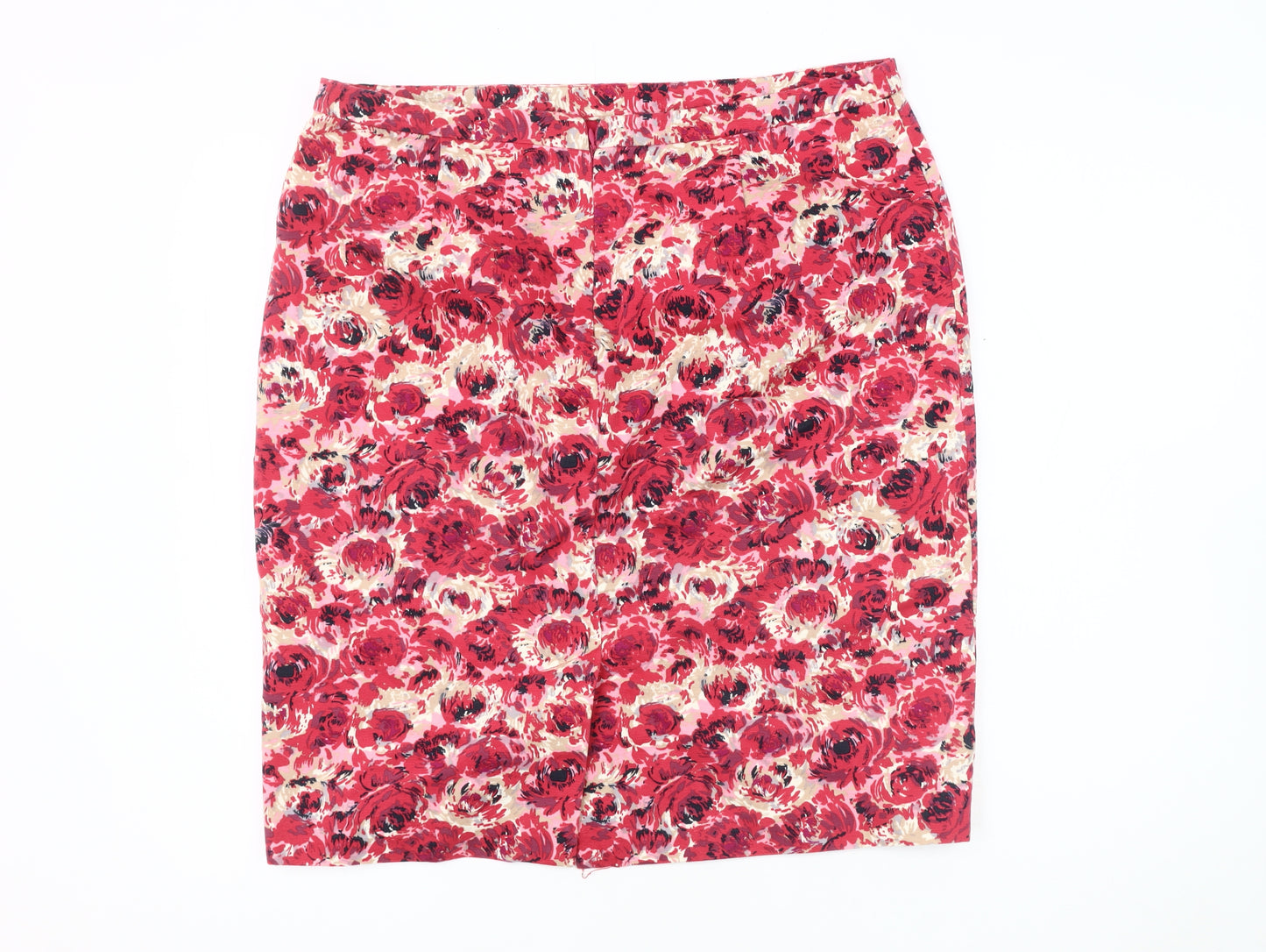Jigsaw Women's Red Floral Pencil Skirt Size 14