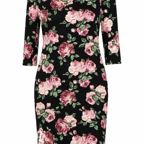 New Look Women's Multicoloured Floral Bodycon Dress, Size 8