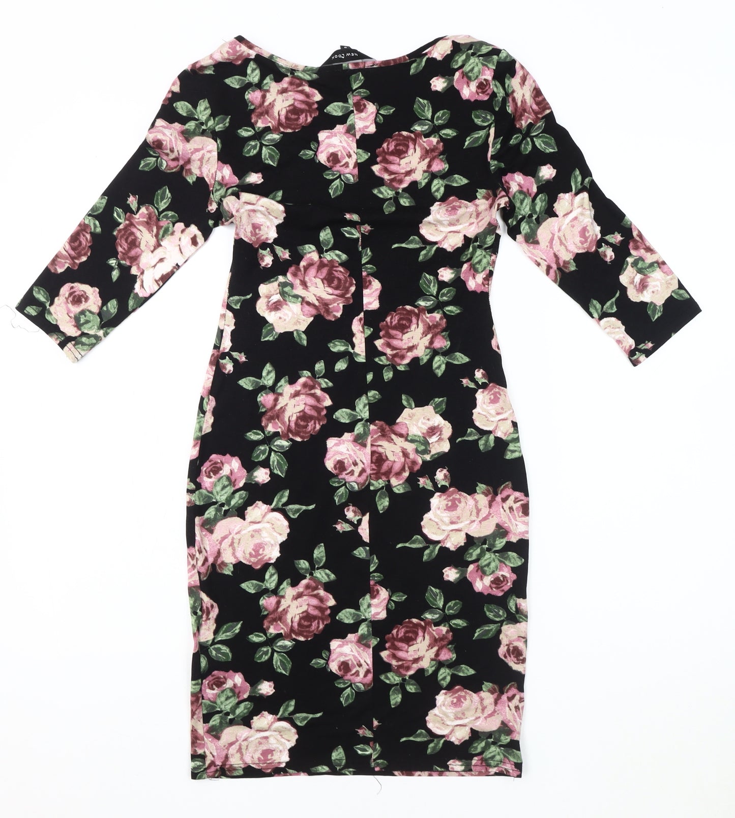 New Look Women's Multicoloured Floral Bodycon Dress, Size 8