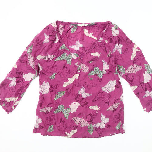 White Stuff Women's Purple Butterfly Blouse Size 8