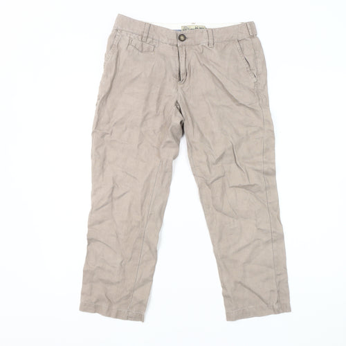 Fat Face Women's Beige Button Trousers