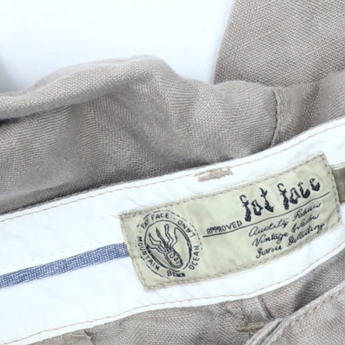 Fat Face Women's Beige Button Trousers