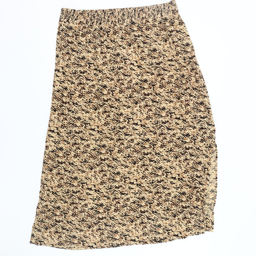 Whistles Women's Beige Animal Print Midi Skirt, Size 16