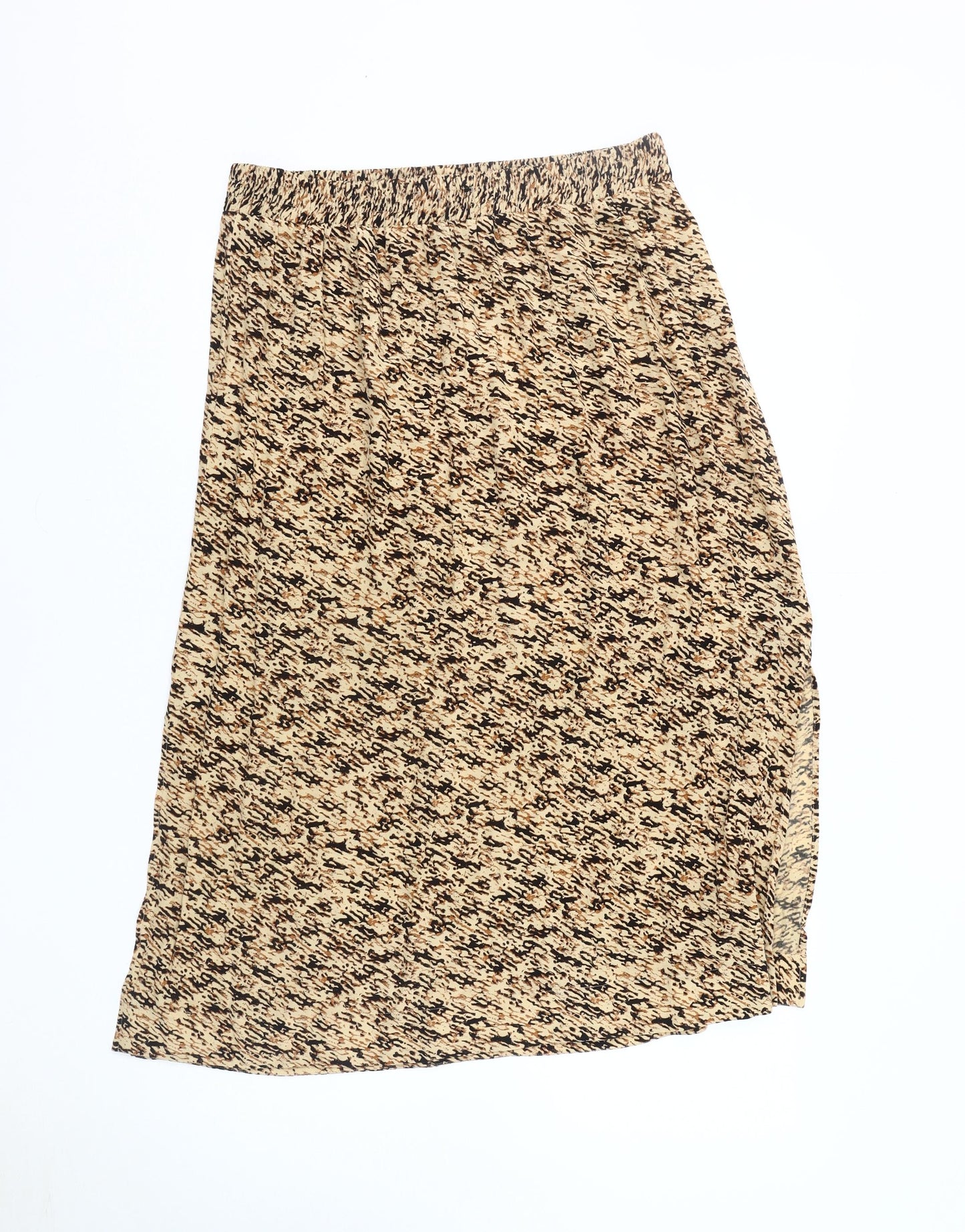 Whistles Women's Beige Animal Print Midi Skirt, Size 16