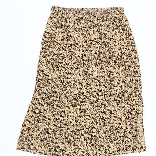 Whistles Women's Beige Animal Print Midi Skirt, Size 16
