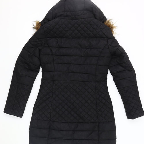 Salsa Women's Black Puffer Coat Size S with Fur Trim