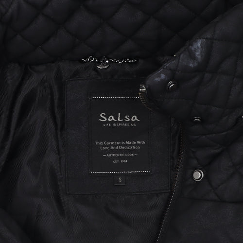 Salsa Women's Black Puffer Coat Size S with Fur Trim