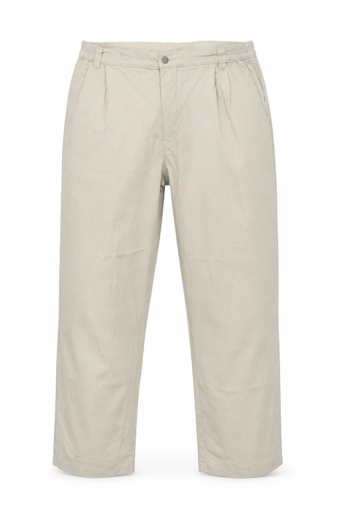 Savatini Men's Beige Cotton Trousers, Size 31, Straight Leg