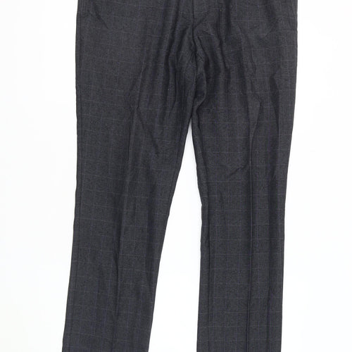 Next Men's Grey Check Trousers Size 34 L