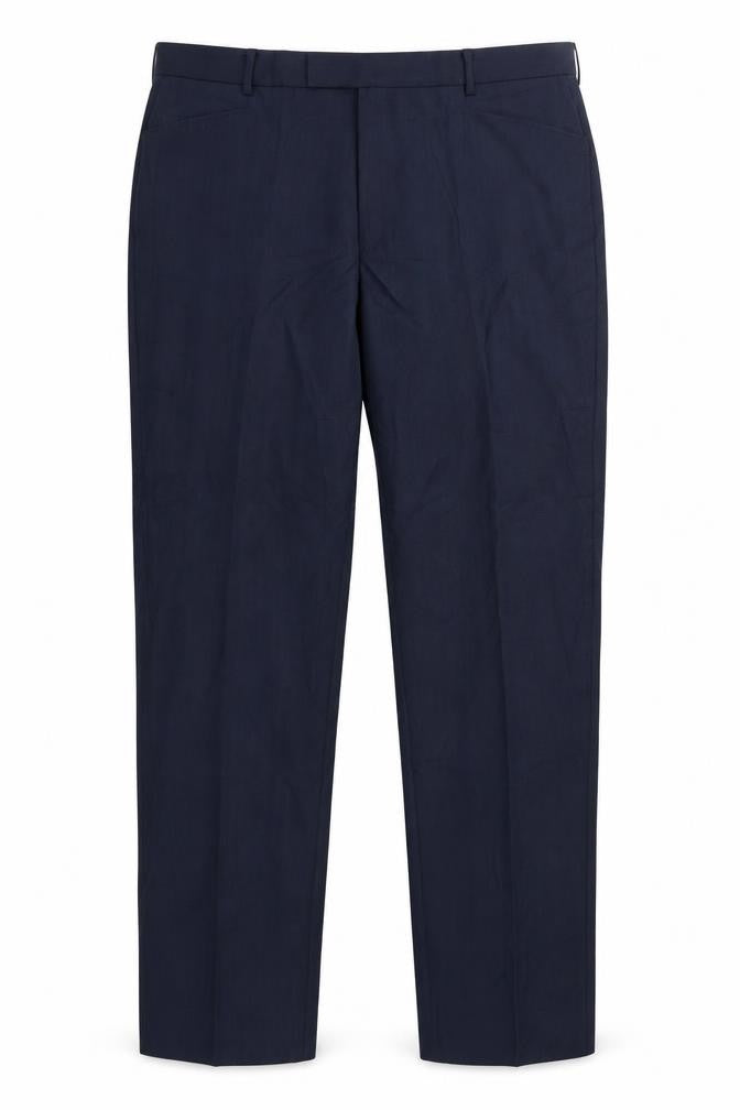 Bespoke Couture Men's Blue Wool Dress Trousers 46R