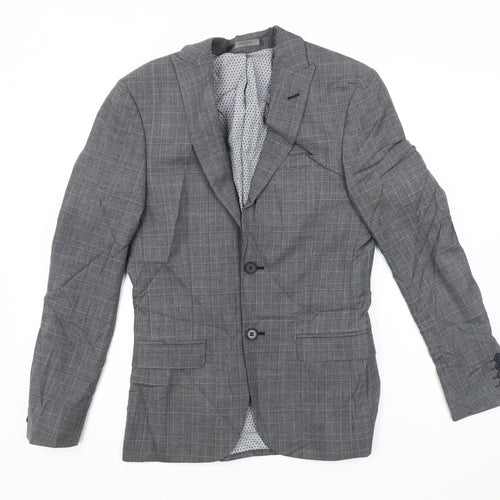 Limehaus Men's Grey Check Blazer 34 Regular Fit