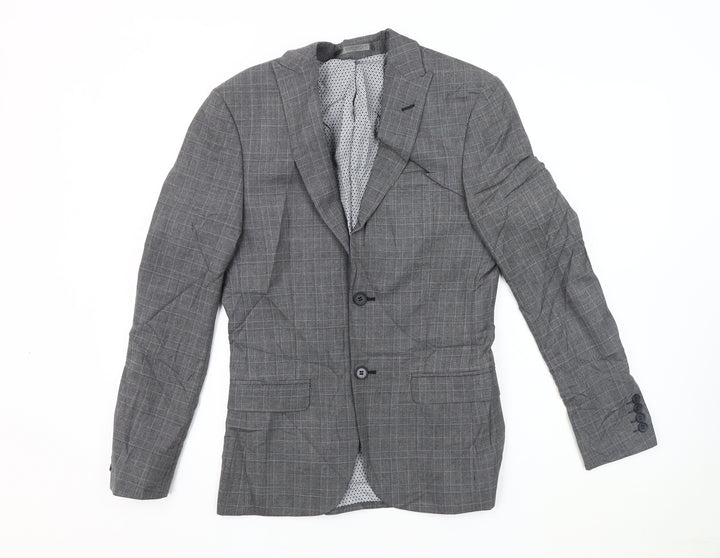 Limehaus Men's Grey Check Blazer 34 Regular Fit