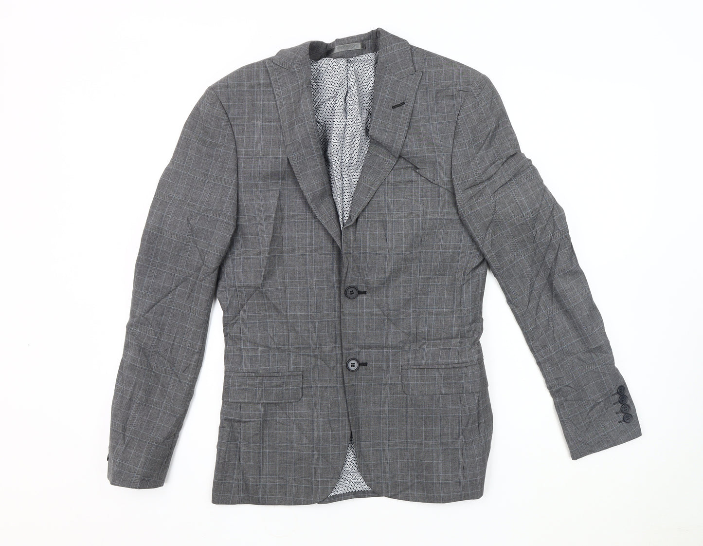 Limehaus Men's Grey Check Blazer 34 Regular Fit