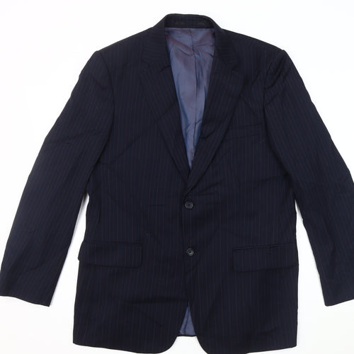 Brook Taverner Men's Blue Striped Blazer, 40 Regular