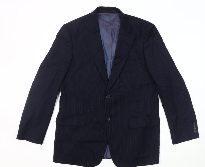 Brook Taverner Men's Blue Striped Blazer, 40 Regular