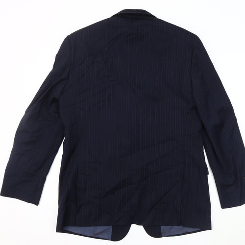 Brook Taverner Men's Blue Striped Blazer, 40 Regular
