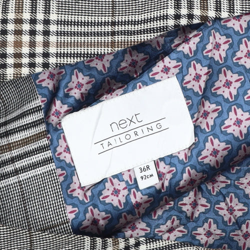 Next Men's Multicoloured 36R Waistcoat, Plaid Design