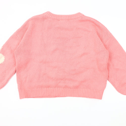 Oliver Bonas Pink Floral Women's Pullover Jumper Sz 12