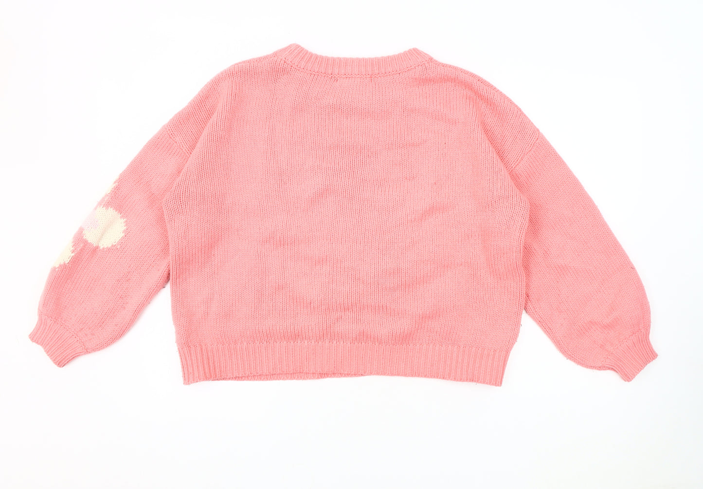 Oliver Bonas Pink Floral Women's Pullover Jumper Sz 12