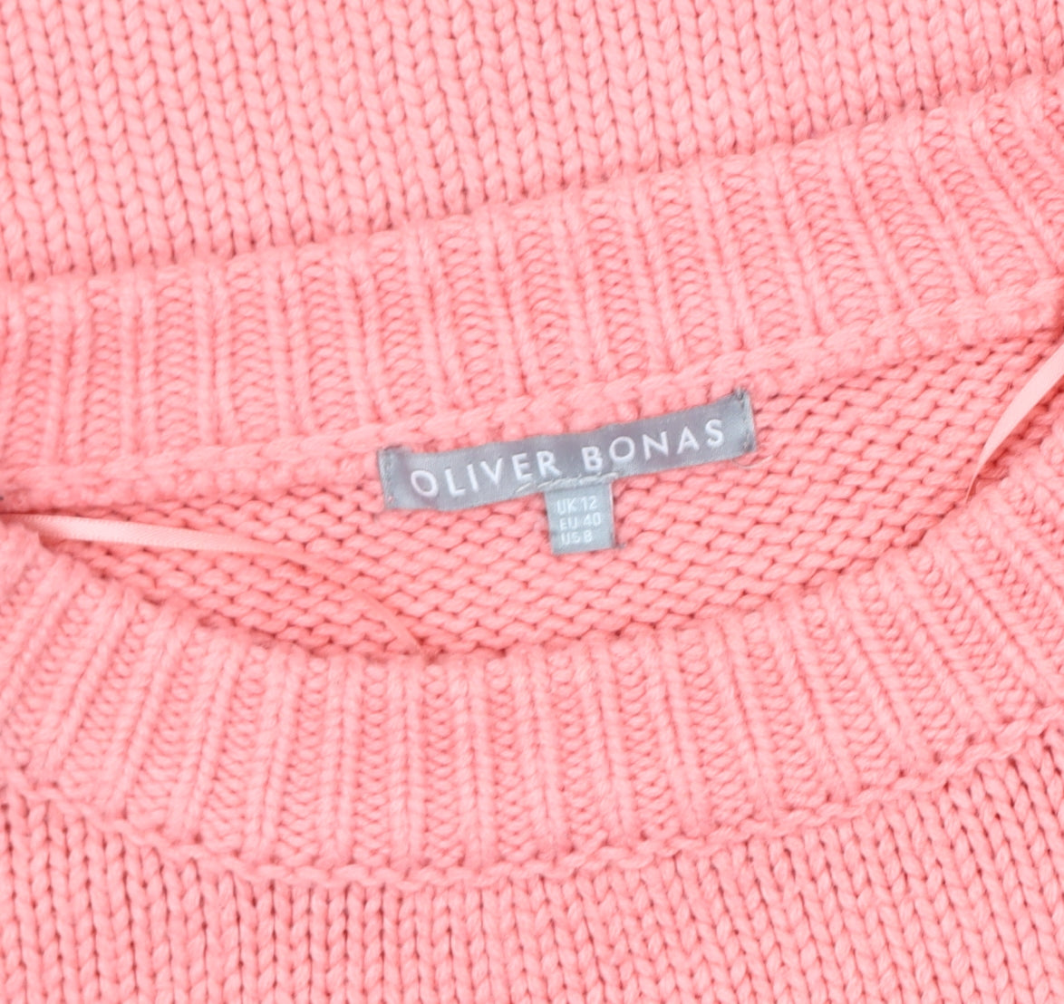 Oliver Bonas Pink Floral Women's Pullover Jumper Sz 12